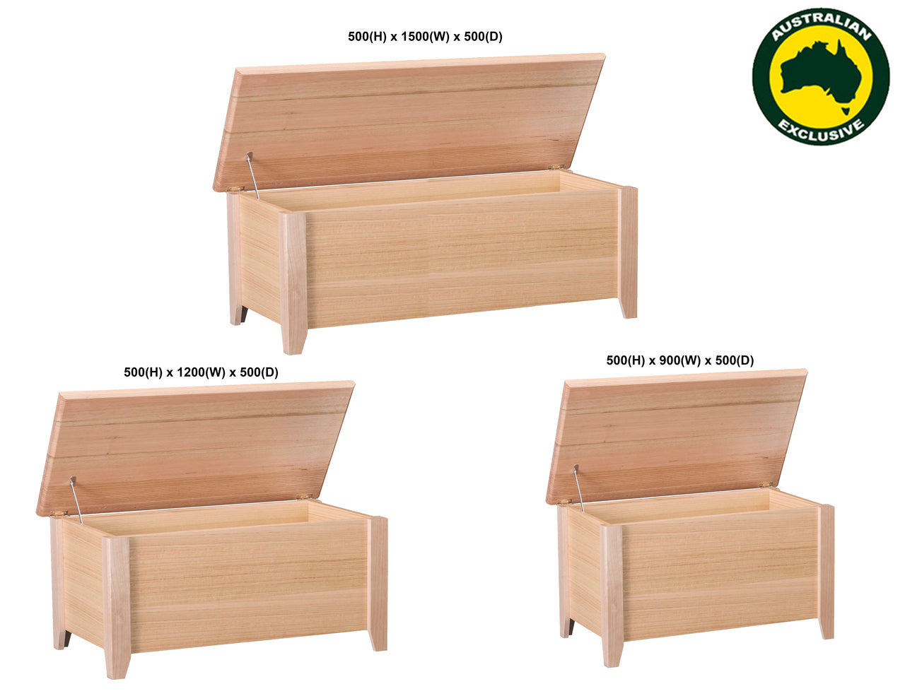 PRINCIPLE (AUSSIE MADE) BLANKET BOX - TASSIE OAK COMBINATION - ASSORTED STAINED COLOURS - STARTING FROM $799