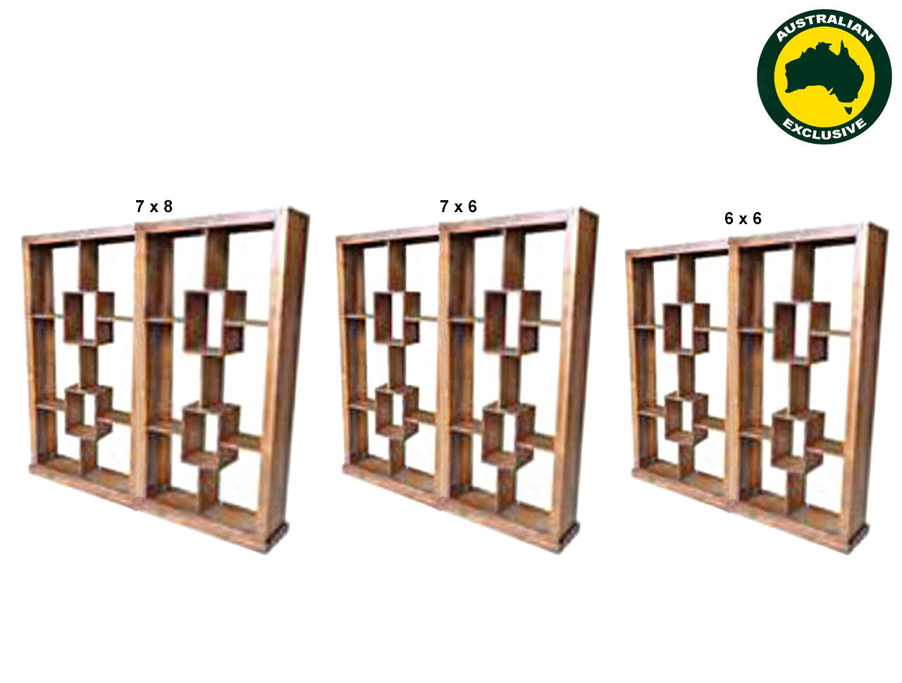 PUNCHO (AUSSIE MADE) ROOM DIVIDER + 4 BOX IN THE MIDDLE 2 SECTION - PIGEON PAIRED COLLECTION  - ASSORTED STAINED COLOURS - STARTING FROM $1399