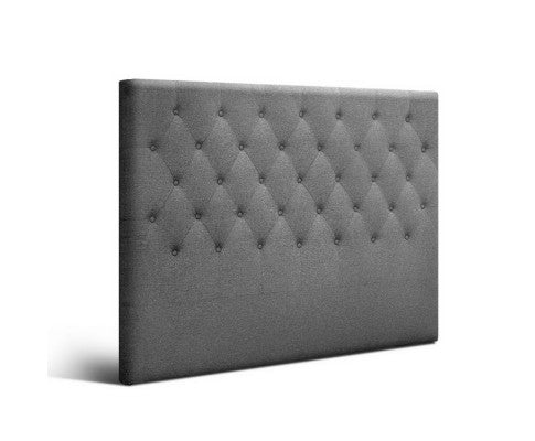 QUEEN CELCIUS LINEN FABRIC HEADBOARD BEDHEAD - BEDHEAD HEIGHT 1200(H) - GREY