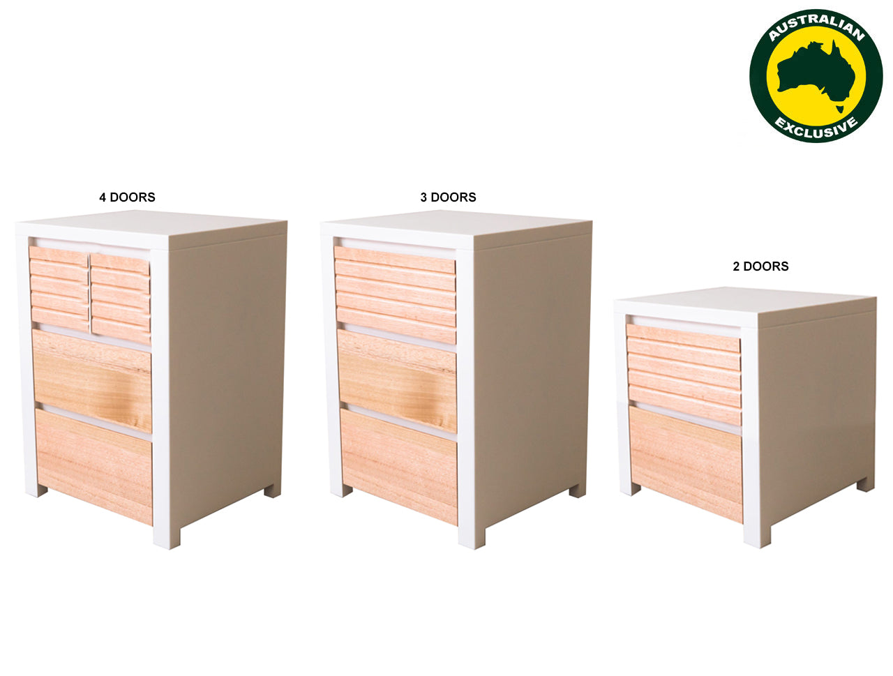 QUINN (AUSSIE MADE) BEDSIDE TABLE COLLECTION - ASSORTED STAINED / PAINTED COLOURS - STARTING FROM $599