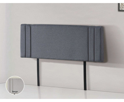 QUEEN ANDORRA LINEN FABRIC HEADBOARD BEDHEAD - GREY