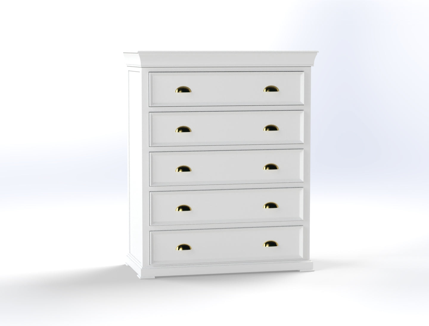 RIVERVIEW 5 DRAWER TALLBOY - 1070(H) x 1000(W) x 470(D) - ASSORTED COLOURS