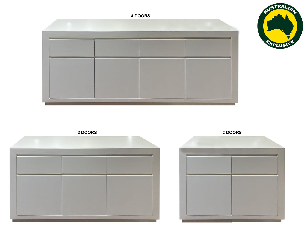 RETRO (AUSSIE MADE) BUFFET WITH FLOATING BASE COLLECTION - ASSORTED PAINTED COLOURS - STARTING FROM $999
