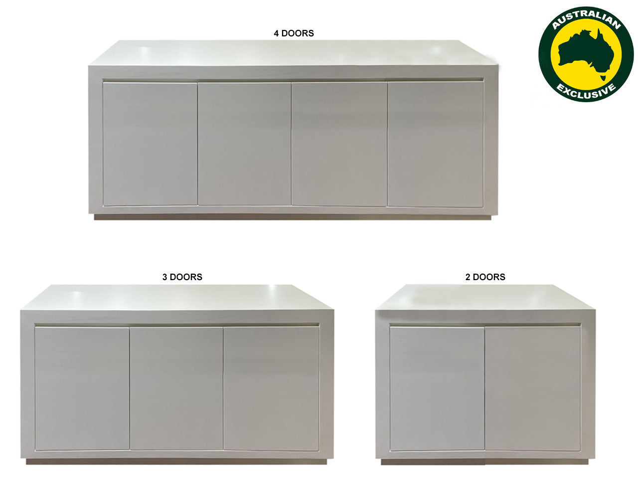 RETRO (AUSSIE MADE) BUFFET WITH FULL DOORS FLOATING BASE COLLECTION - ASSORTED PAINTED COLOURS - STARTING FROM $899