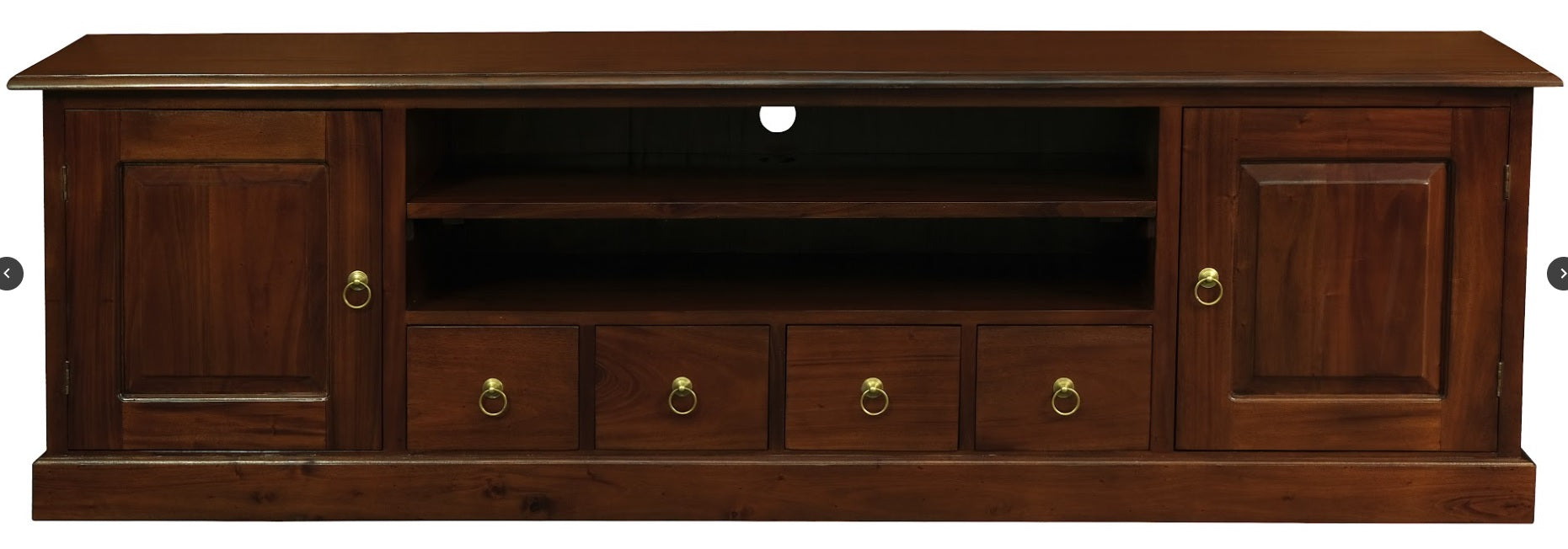 RUJI 2 DOOR / 4 DRAWER ENTERTAINMENT UNIT (SB 204 DW(M) - 600(H) x 2000(W) - MAHOGANY