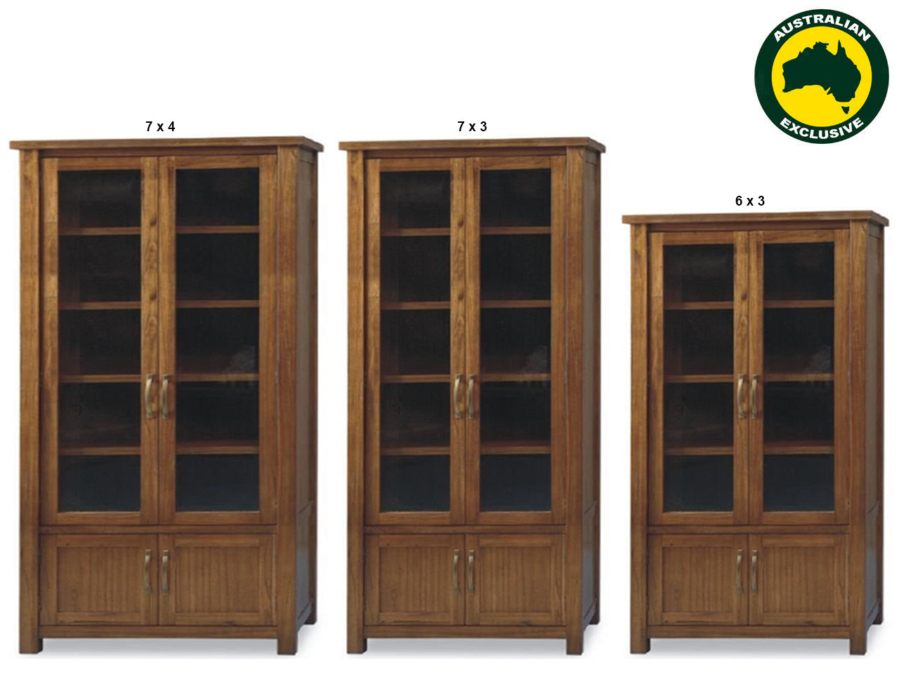RADIUS (AUSSIE MADE) LIBRARY UNIT COLLECTION - TASSIE OAK COMBINATION - ASSORTED STAINED COLOURS - STARTING FROM $1399