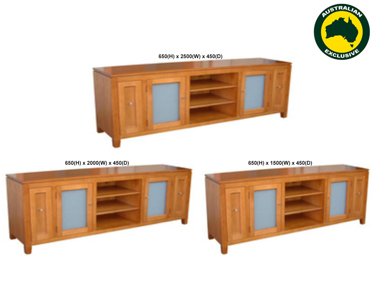 RAYMOND (AUSSIE MADE) LOWLINE TV UNIT COLLECTION - TASSIE OAK COMBINATION - ASSORTED STAINED COLOURS - STARTING FROM $1799