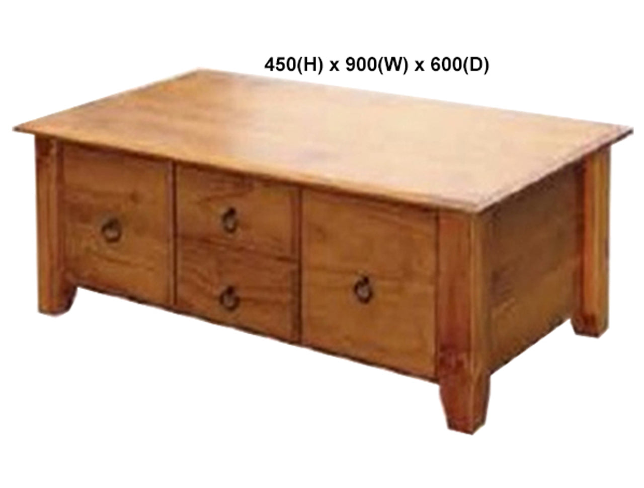 REBECCA (AUSSIE MADE) COFFEE TABLE WITH 4 DRAWERS COLLECTION - ASSORTED STAINED COLOURS - STARTING FROM $699
