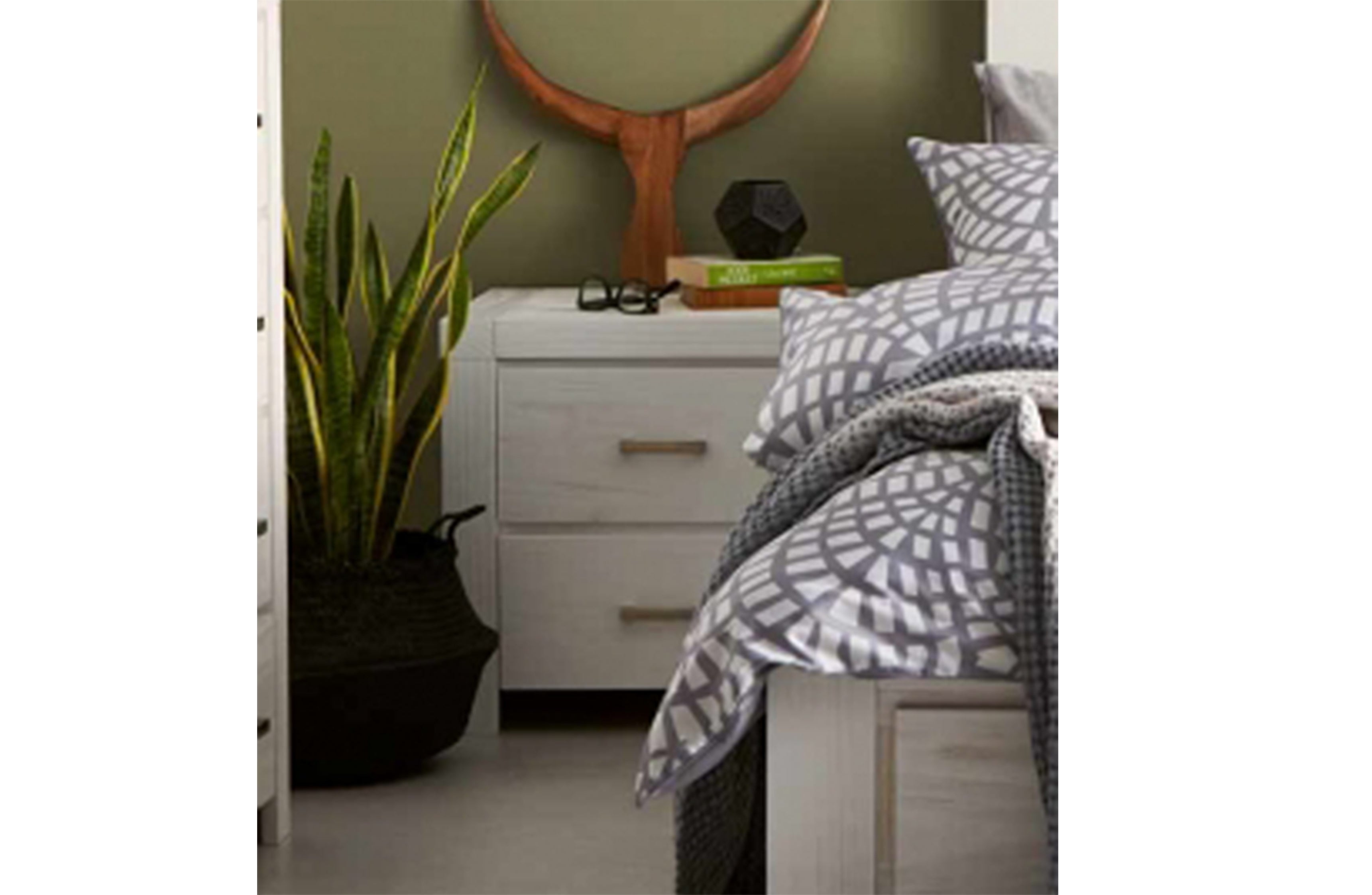 BESSEMER 2 DRAWER BEDSIDE TABLE - ASSORTED COLOURS