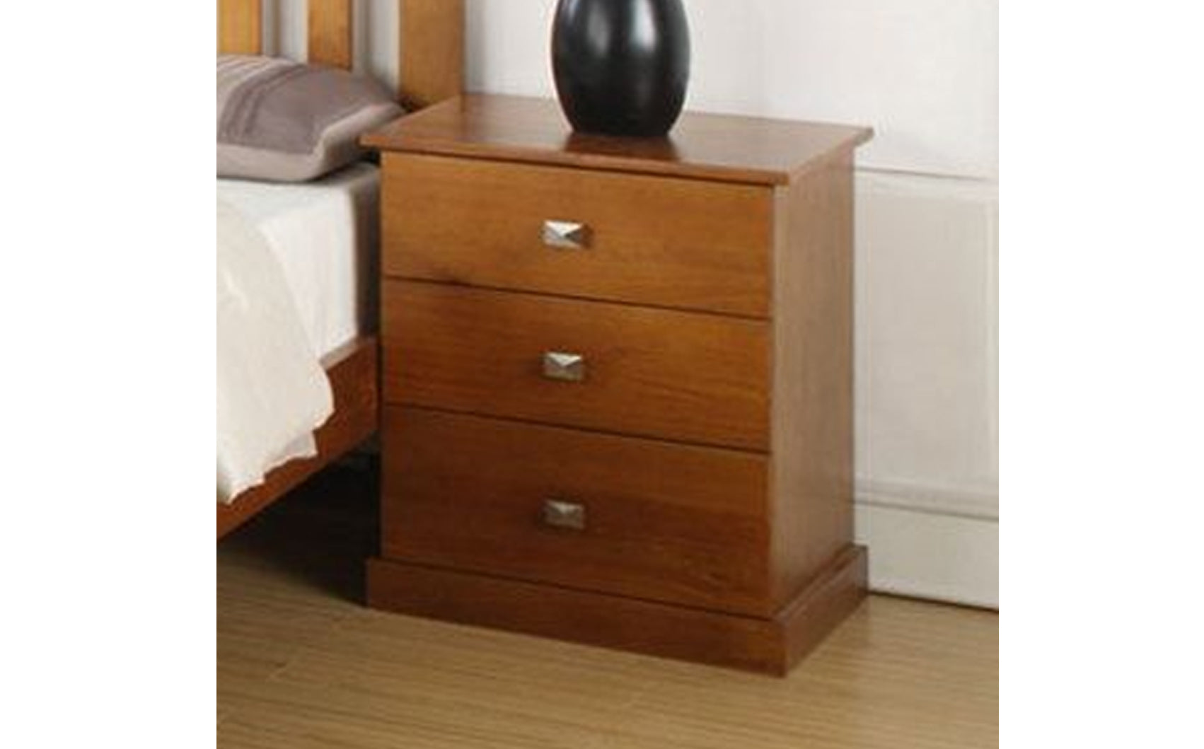 DESTIN (CUSTOM MADE) 3 DRAWER BEDSIDE TABLE - ASSORTED COLOURS