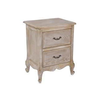 BICHIR BEDSIDE TABLE - WHITE WASHED