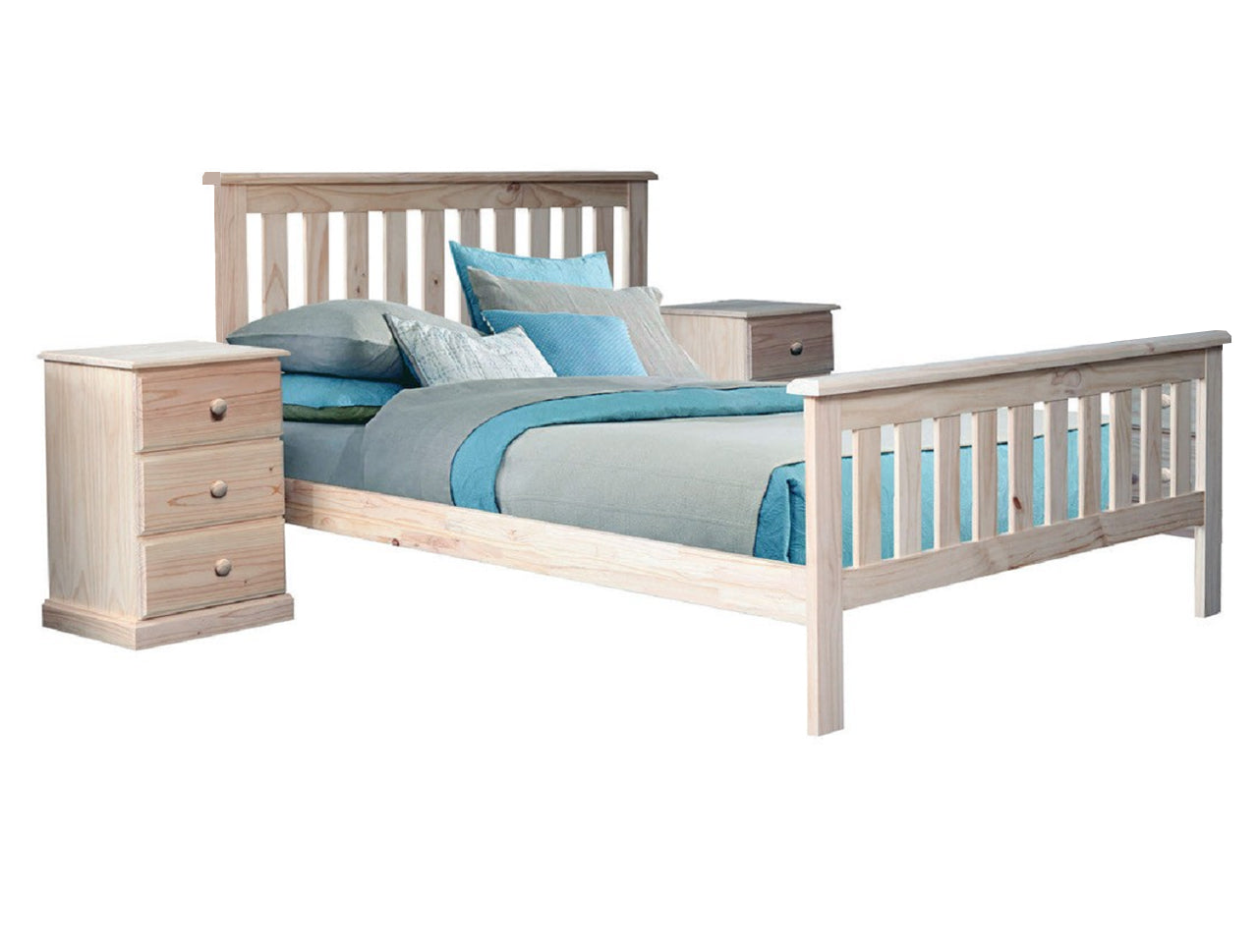 DOUBLE FELIX (AUSSIE MADE) BED - ASSORTED STAINED COLOURS