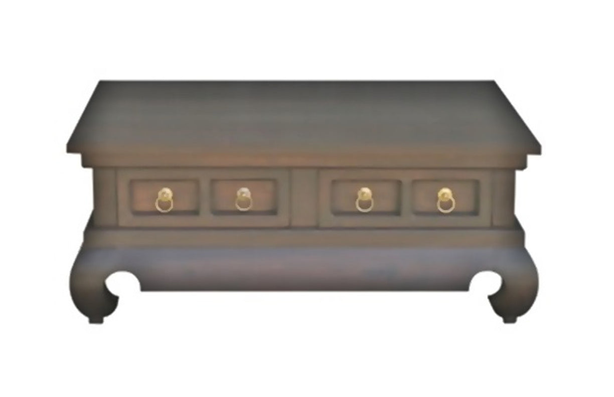 SENWISS  4 DRAWER OPIUM LEG COFFEE TABLE ( CT 004 SSO) - MAHOGANY OR CHOCOLATE