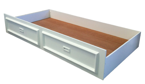 SINGLE TEENAGE TRUNDLE BED ONLY (WITH MOULDED HANDLES) - ARCTIC WHITE