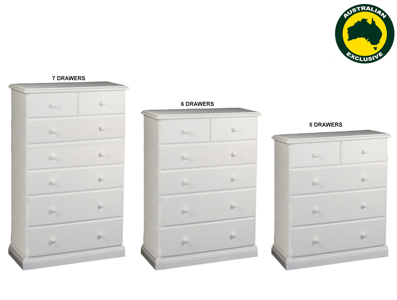 SIERRA (AUSSIE MADE) TALLBOY COLLECTION - ASSORTED PAINTED COLOURS - STARTING FROM $1199