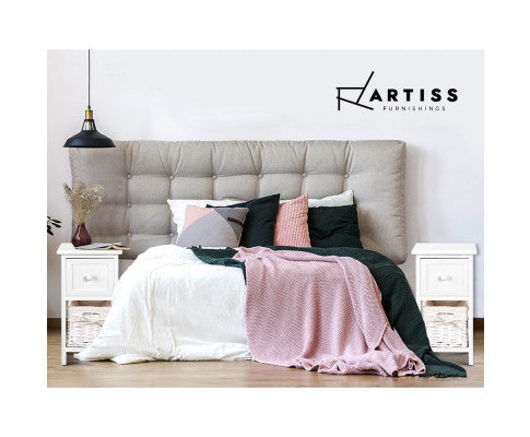2 PCS JOSEPHINE 1 DRAWER BEDSIDE TABLE - WHITE