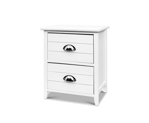 CULLMAN 2 DRAWER  BEDSIDE TABLE - WHITE