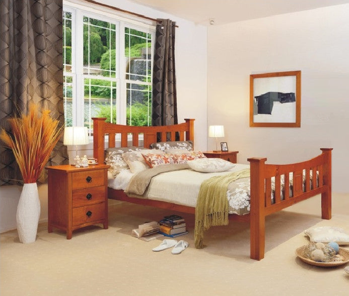KING SINGLE MADALINE (AUSSIE MADE) BED ONLY - ASSORTED STAINED COLOURS