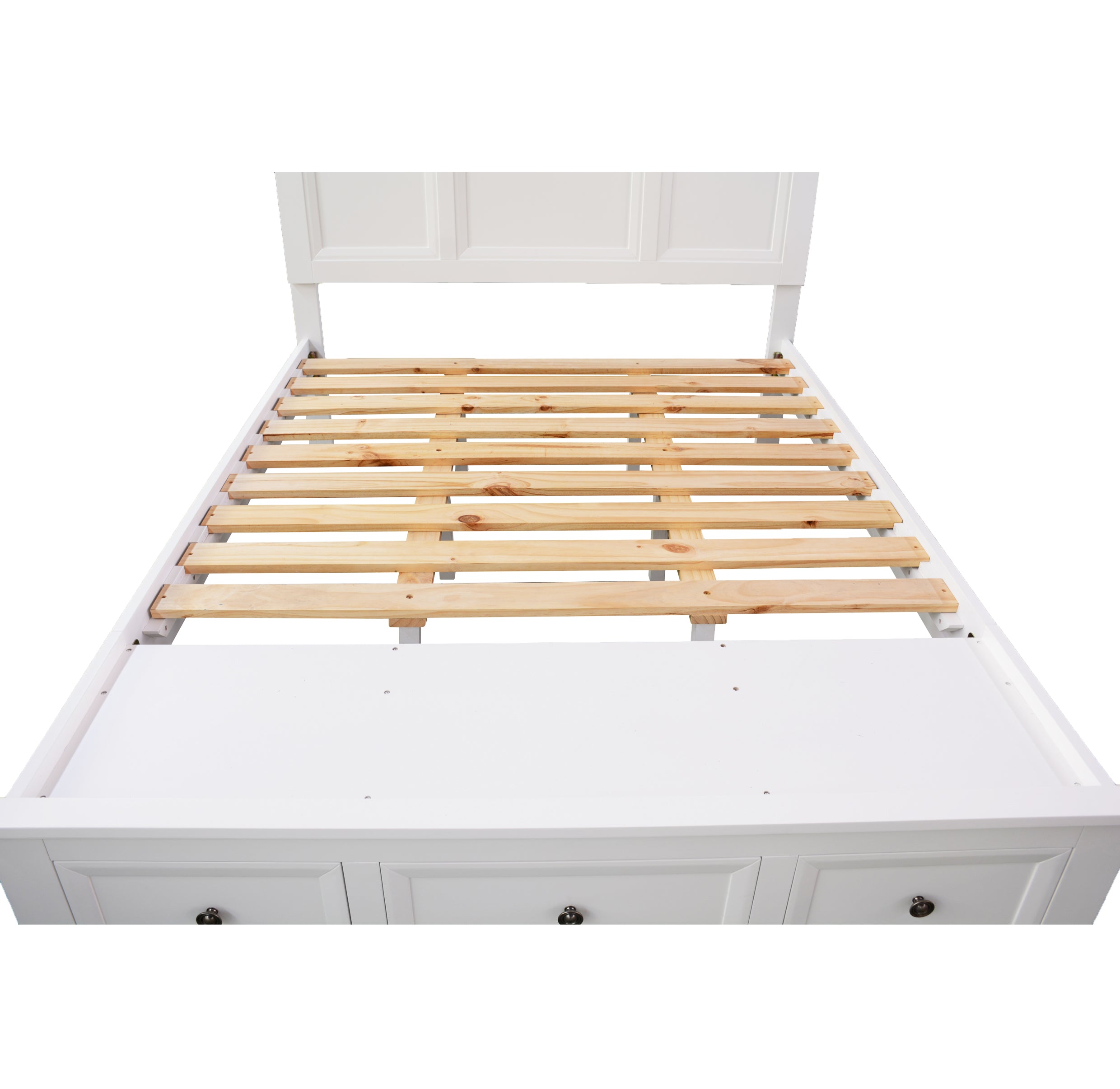 KING AUSTIN TIMBER BED FRAME - WHITE