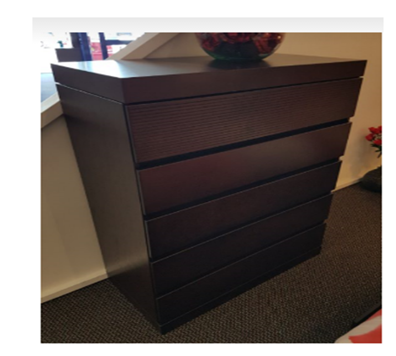  DALOON  QUEEN 4 PIECE TALLBOY BEDROOM SUITE -  WITH SIDE STORAGE DRAWER (MODEL 4-1- 22-9-14-3-9) - WALNUT