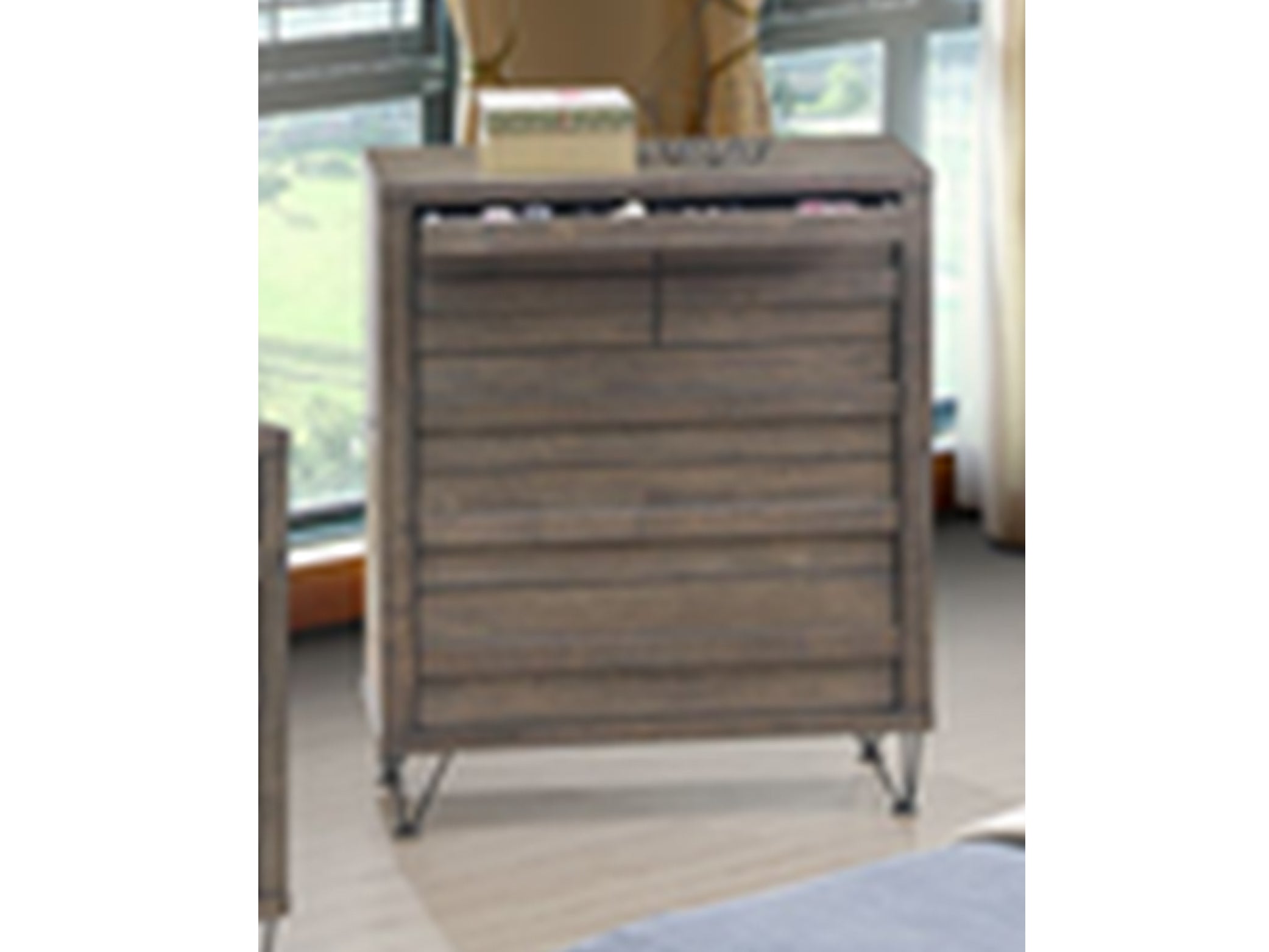 COLORADO 5 DRAWER SPLIT TOP TALLBOY - AS PICTURED