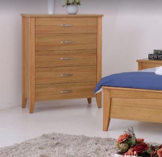 MURO  5  DRAWER TALLBOY CHEST   - (MODEL:3-15-19-20-1)  -  AS PICTURED