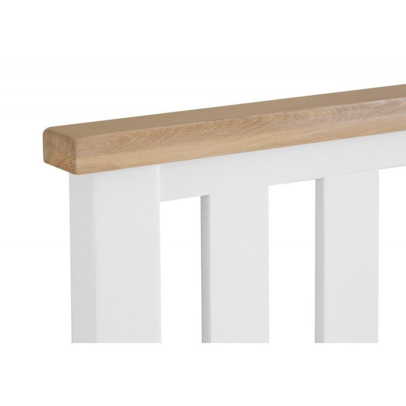 SINGLE SPENCER (TT-30-W) BED FRAME ONLY - BRIGHT WHITE  / LIGHT OAK (2 TONE)