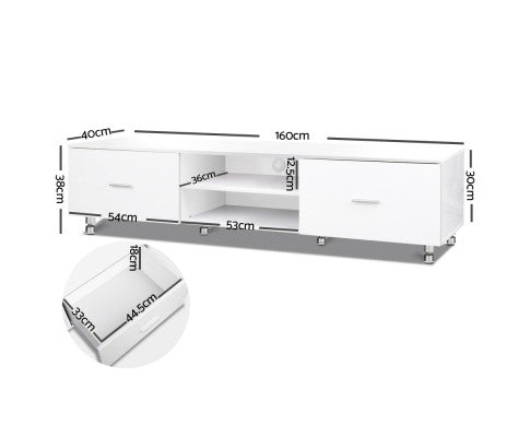 BENNY TV ENTERTAINMENT UNIT - 380(H) X 1600(W) - GLOSS WHITE