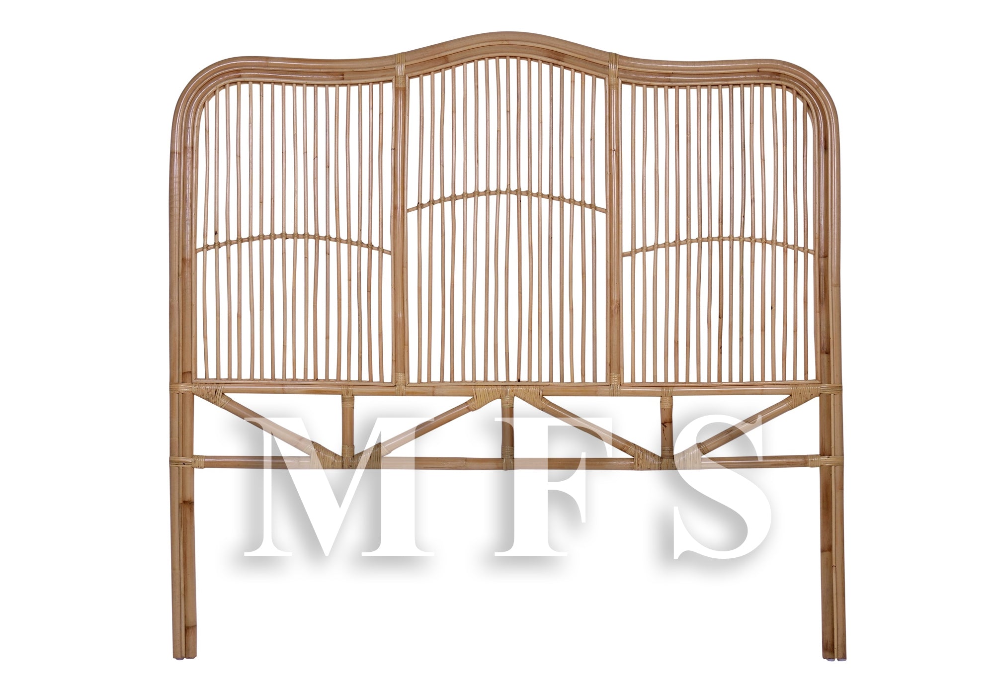 DOUBLE NOVI RATTAN BEDHEAD - NATURAL - 1 ONLY - ONLINE SPECIAL - READY TO GO