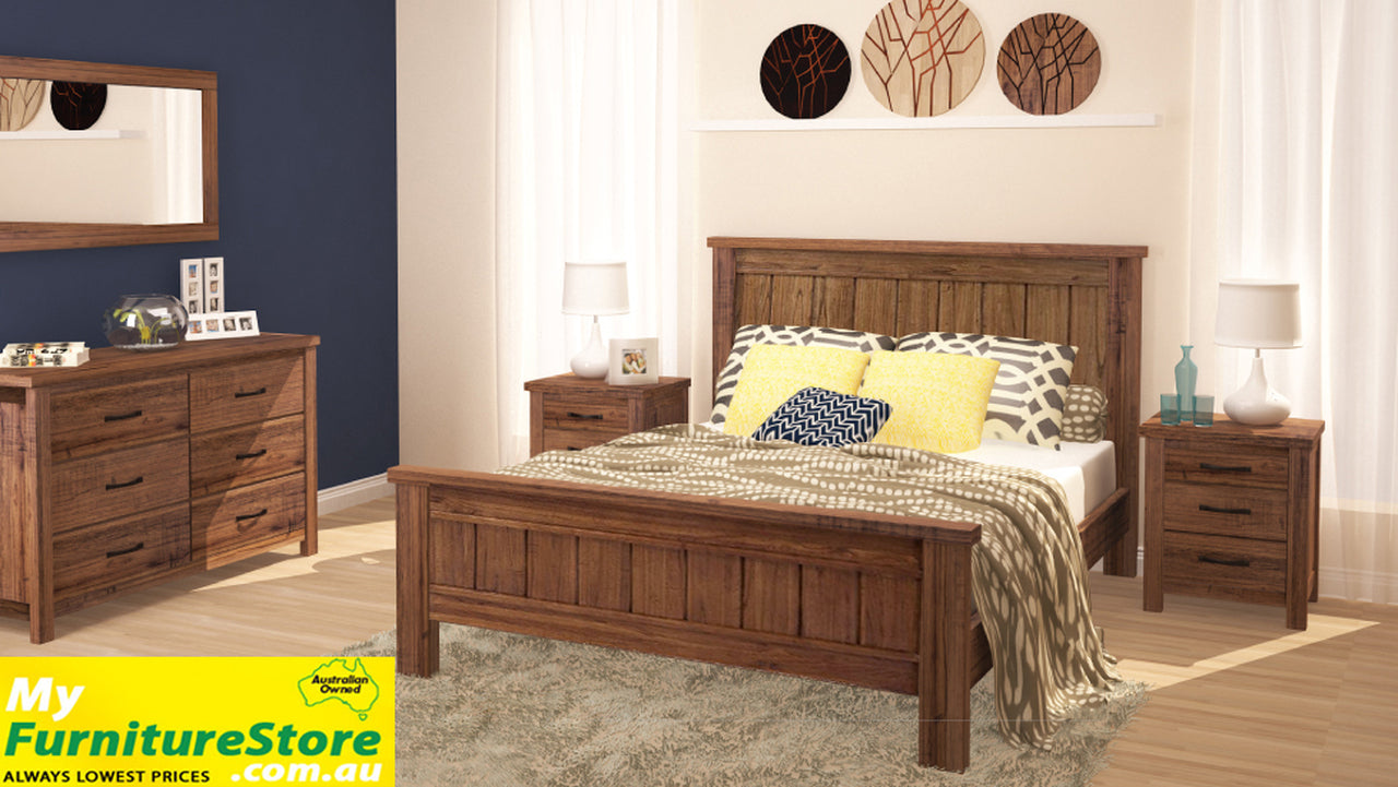 RADIUS (AUSSIE MADE) SINGLE OR KING SINGLE 5 PIECE BEDROOM SUITE - ASSORTED COLOURS