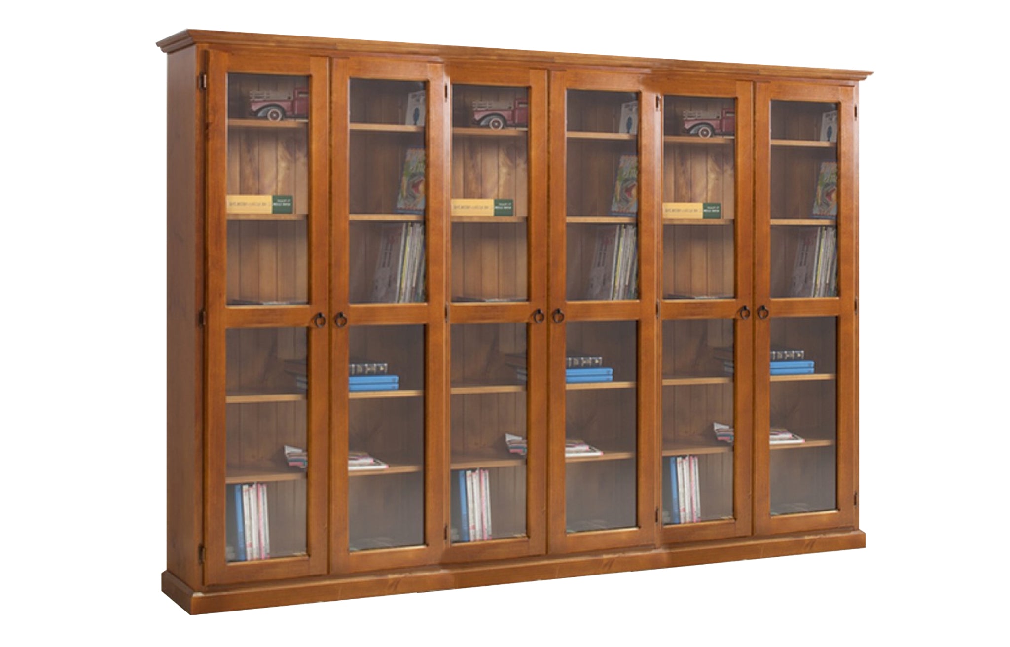 NOOSA 6 DOOR LIBRARY UNIT (AUSSIE MADE) - 2100(H) x 2700(W) - (3 SECTIONS) PIGEON PAIRED  - ASSORTED COLOURS