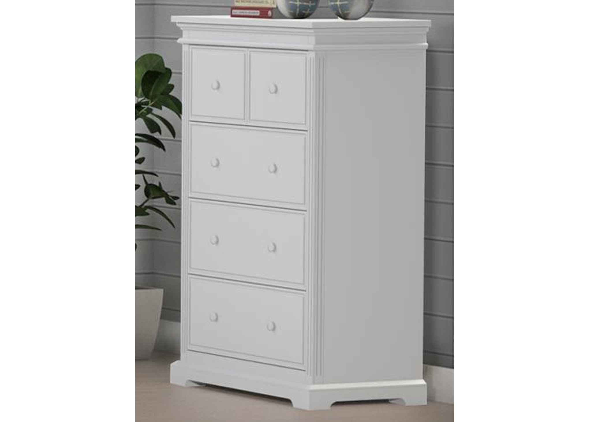 TUDOR (CUSTOM MADE) 5 DRAWER (2 OVER 3) TALLBOY - ASSORTED COLOURS