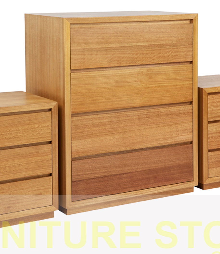 MORGAN (AUSSIE MADE) TASSIE OAK COMBINATION 3 PIECE CHEST SET WITH FLOATING BASE (4+3+3) - ASSORTED COLOURS