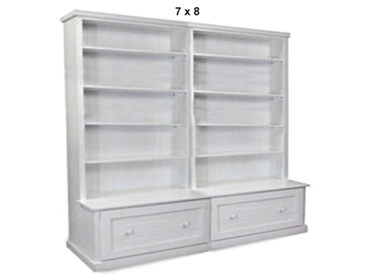 URBAN (AUSSIE MADE) FLAT TOP BOOKCASE COMBO WITH FLAT TOP + 2 DRAWER COLLECTION - ASSORTED PAINTED COLOURS - STARTING FROM $1699