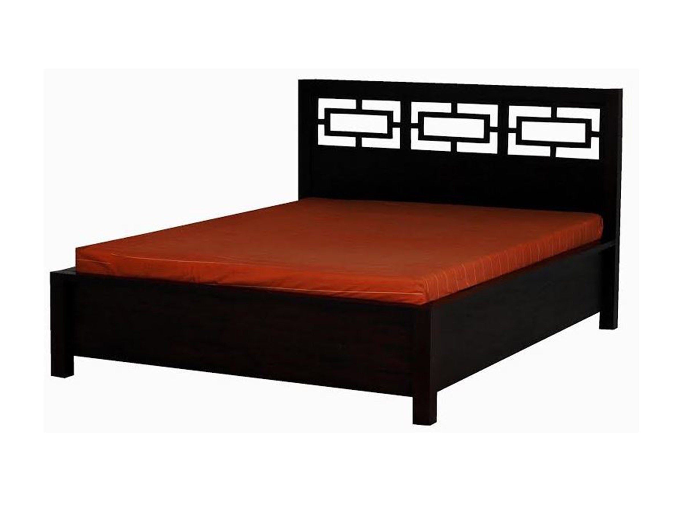 QUEEN ORIENTAL BED   (BS 000 ORI) -  MAHOGANY OR CHOCOLATE