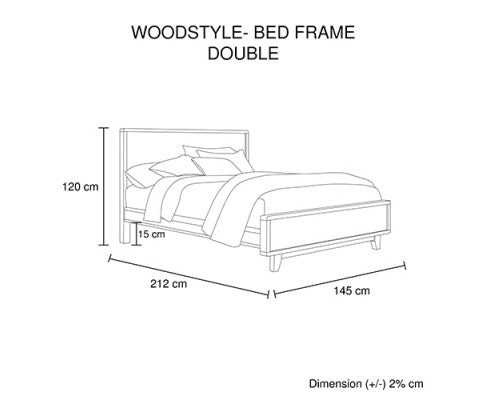 WOODVINCE SCANDINAVIAN DOUBLE OR QUEEN 5 PIECE (DRESSER) BEDROOM SUITE - ANTIQUE LIGHT BROWN