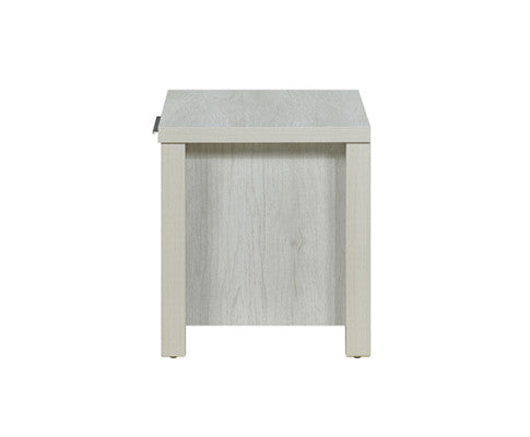 ALVARRO 2 DRAWER BEDSIDE TABLE - WHITE ASH