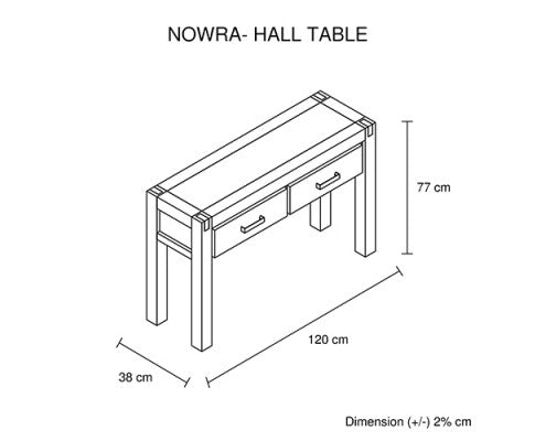 NOWRA HALL TABLE WITH 2 DRAWERS - CHOCOLATE
