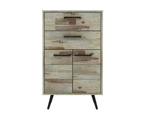 DAMIANE 4 DRAWER TALLBOY - NATURAL WOOD