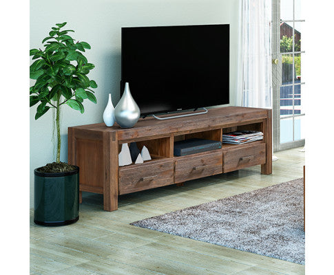 NOWRA 3 DRAWER TV ENTERTAINMENT UNIT - CHOCOLATE