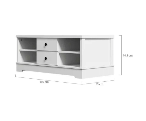 PERNILLE 4 SHELVES/ 2 DRAWER COFFEE TABLE - WHITE