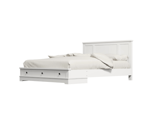 KING PERNILLE BED FRAME WITH STORAGE DRAWERS - WHITE