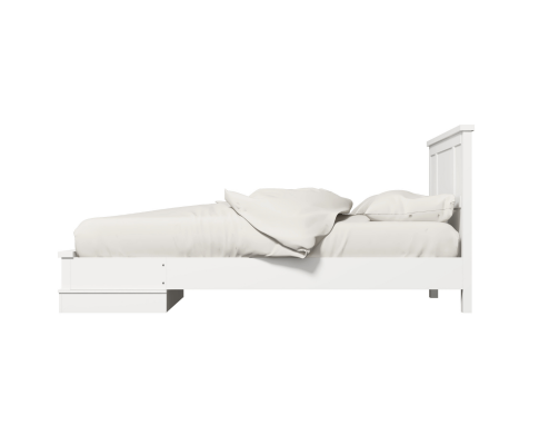 KING PERNILLE BED FRAME WITH STORAGE DRAWERS - WHITE
