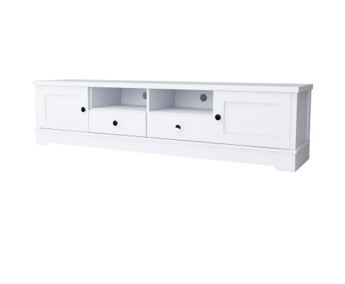 PERNILLE 2 SHELVES/ 4 DRAWER TV ENTERTAINMENT UNIT - WHITE