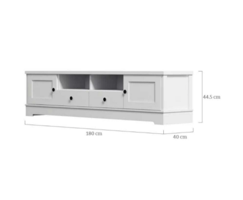 PERNILLE 2 SHELVES/ 4 DRAWER TV ENTERTAINMENT UNIT - WHITE