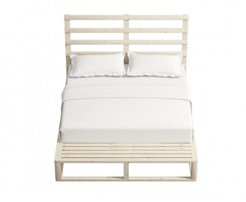 KING SINGLE MAUDE WOODEN BED FRAME - NATURAL