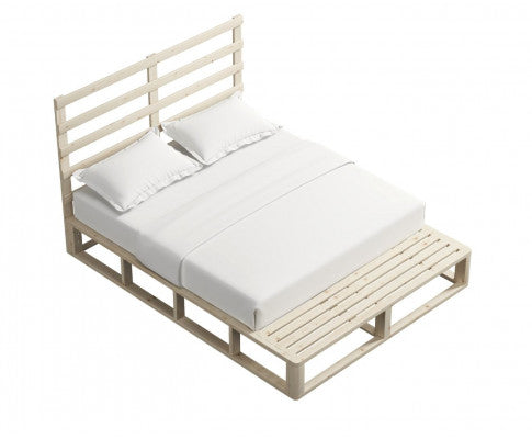 KING SINGLE MAUDE WOODEN BED FRAME - NATURAL