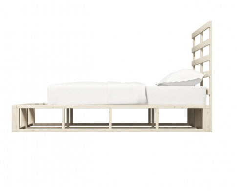 KING SINGLE MAUDE WOODEN BED FRAME - NATURAL