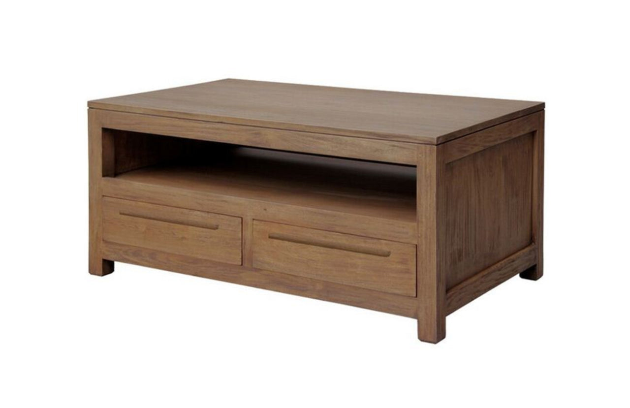 VENICE  4 DRAWER COFFEE TABLE  - 1000(W) X 600(D) -  NATURAL TEAK