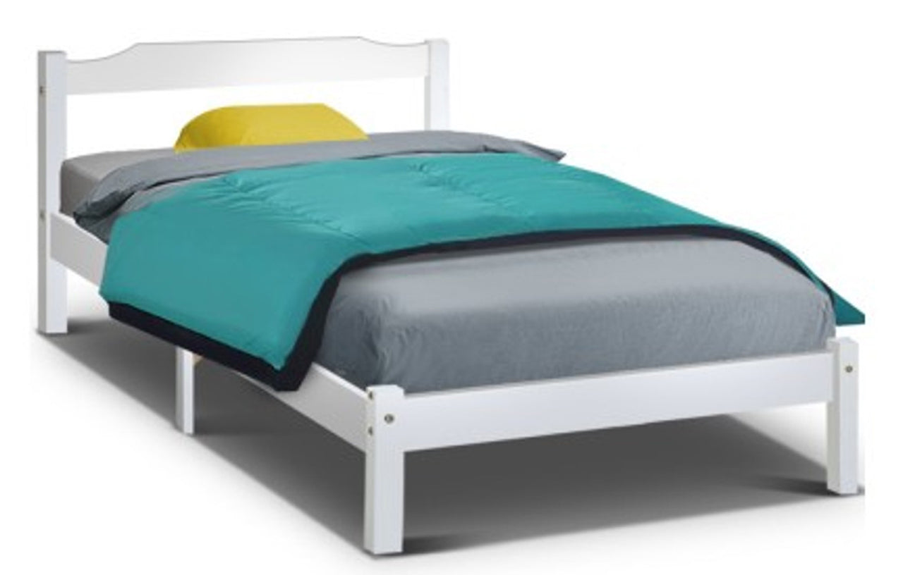 KING SINGLE VENUS PLATFORM BED FRAME- WHITE